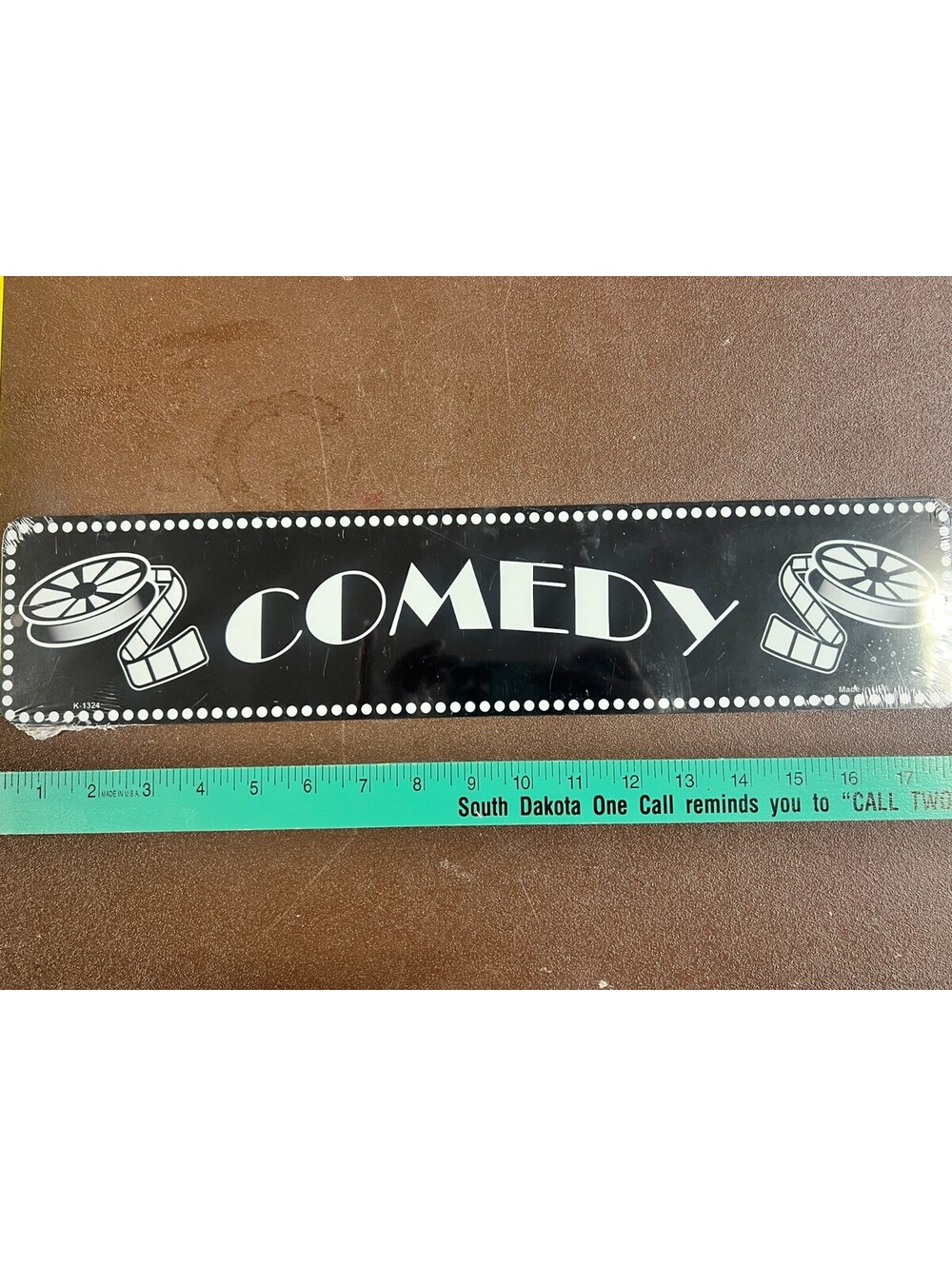 Comedy Aluminum Sign 4x18 Movie Theater Film Reel Home Cinema Wall Decor